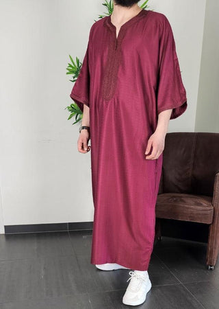 Marokkanischer Kandora 'Nador' Bordeaux von Rafiq