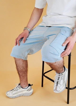 Bermuda Chino 'Cargo' Baby Blue von New Heritage