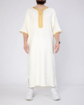 Marokkanische Kandora „Nador“ Weiß & Gold von Rafiq