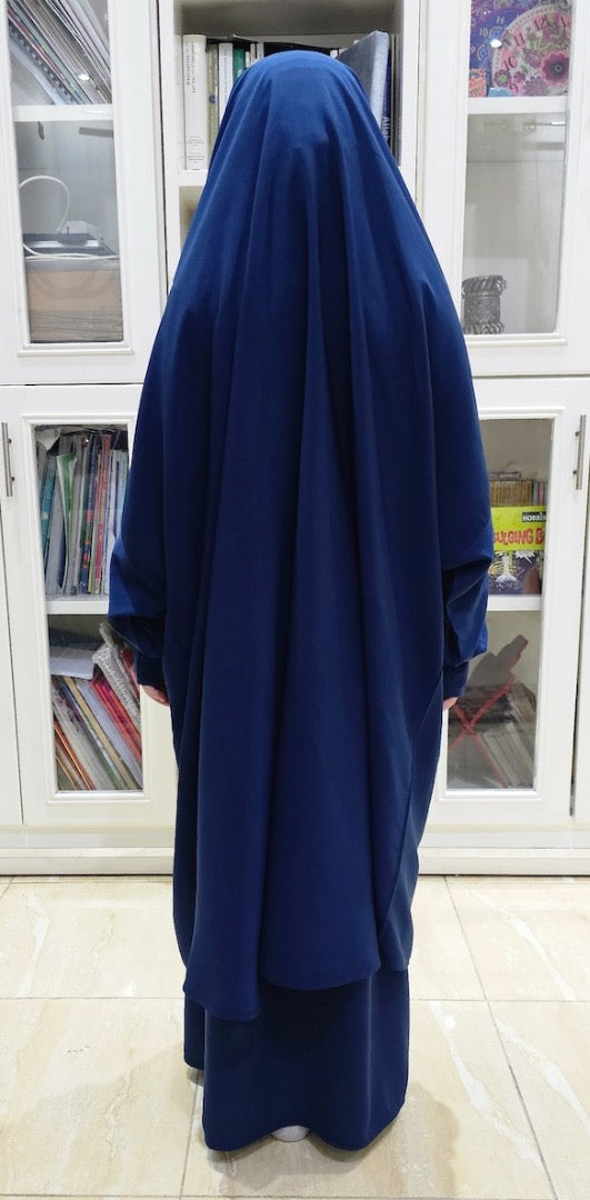 2-teiliger Jilbab für Mädchen, Marineblau