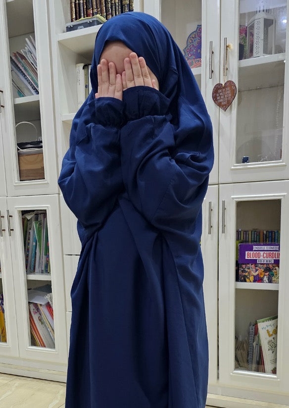 2-teiliger Jilbab für Mädchen, Marineblau