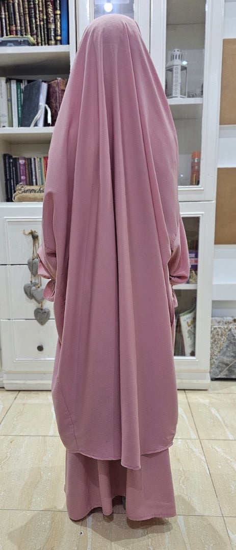 2-teiliger Jilbab für Mädchen Pink