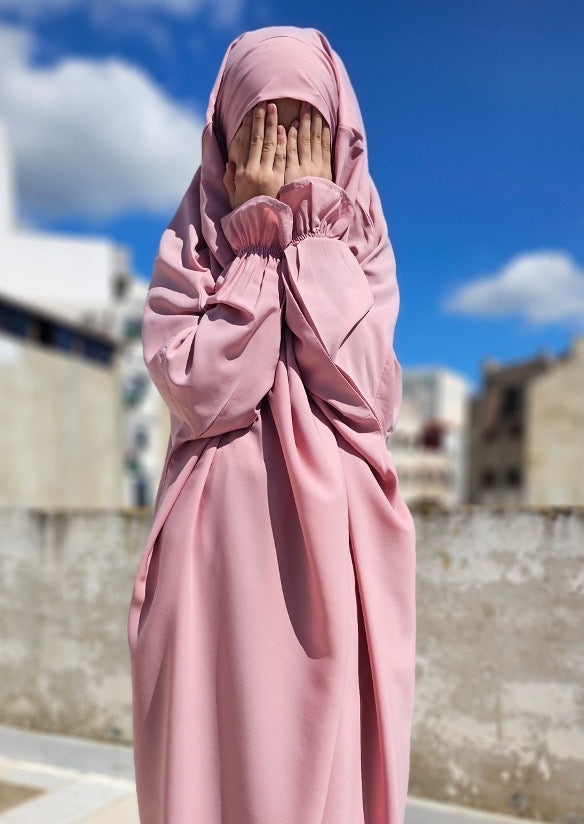 2-teiliger Jilbab für Mädchen Pink