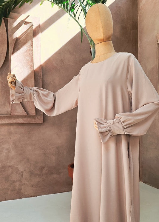 Abaya 'Inaya' Beige - Knopf