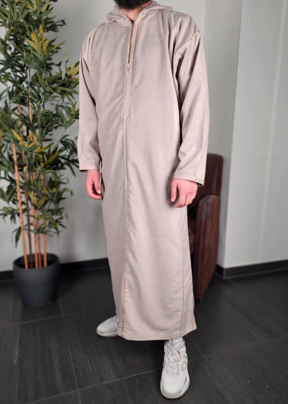 Marokkanische Winter-Djellaba 'Casablanca' Beige - Rafiq