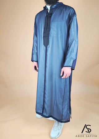 Marokkanische Djellaba „Muslin“ Navy von Rafiq