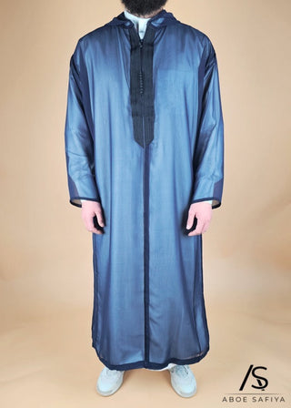 Marokkanische Djellaba „Muslin“ Navy von Rafiq