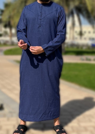 Emirati Dunkelblaue „Imperial“ Custom Qamis