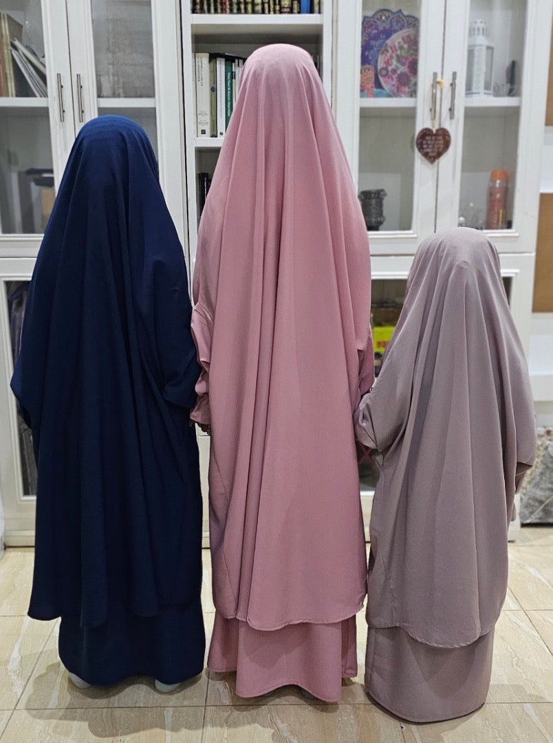 2-teiliger Jilbab für Mädchen, Marineblau