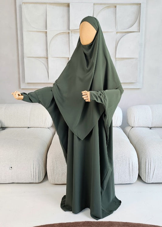 Khimar-Set 'Dunya' Grün - Medina-Seide