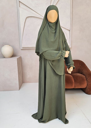 Khimar-Set 'Safae' Grün - Puffärmel