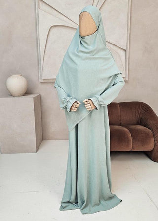 Khimar-Set 'Safae' Mint - Puffärmel