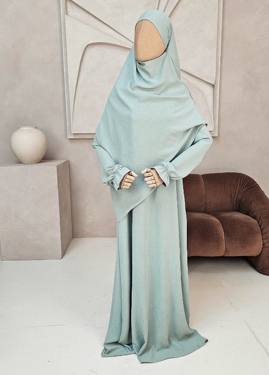 Khimar-Set 'Safae' Mint - Puffärmel