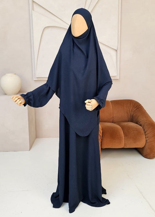 Khimar-Set 'Safae' Navy - Puffärmel