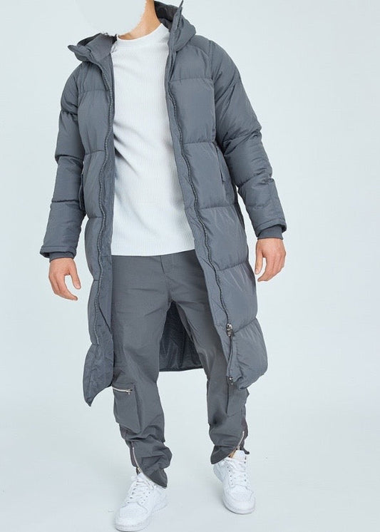 Langer Winterparka Grau von Frilivin