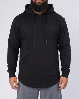 Oversized Hoodie Refined Schwarz Studiofoto